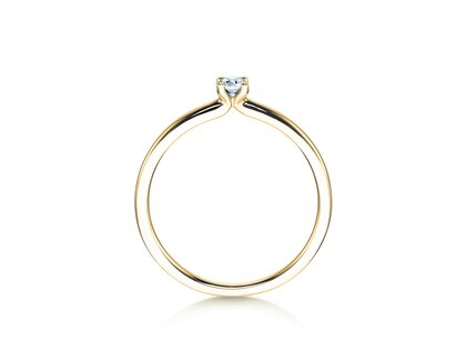 Anillo de compromiso Classic 4 en 14K oro amarillo con diamante 0,10ct H/SI