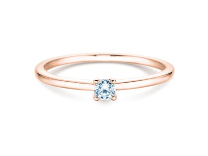 Anillo de compromiso Classic 4 en 18K oro rosa con diamante 0,10ct H/SI