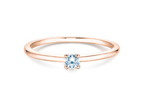 Anillo de compromiso Classic 4 en 18K oro rosa con diamante 0,10ct H/SI