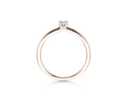 Anillo de compromiso Classic 4 en 18K oro rosa con diamante 0,10ct H/SI