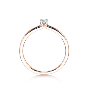 Anillo de compromiso Classic 4 en 18K oro rosa con diamante 0,10ct H/SI