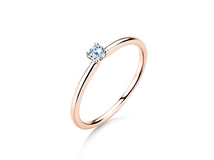 Anillo de compromiso Classic 4 en 18K oro rosa con diamante 0,10ct H/SI