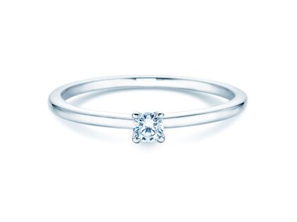 Anillo de compromiso Classic 4 en 18K oro blanco con diamante 0,10ct H/SI