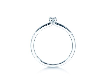 Anillo de compromiso Classic 4 en 18K oro blanco con diamante 0,10ct H/SI