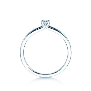 Anillo de compromiso Classic 4 en 18K oro blanco con diamante 0,10ct H/SI