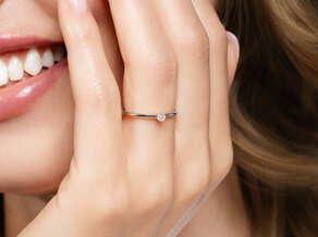 Anillo de compromiso Classic 6 en 14K oro amarillo con diamante 0,05ct H/SI