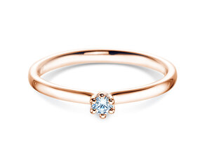 Anillo de compromiso Classic 6 en 14K oro rosa con diamante 0,05ct G/IF
