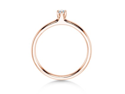 Anillo de compromiso Classic 6 en 14K oro rosa con diamante 0,05ct G/IF