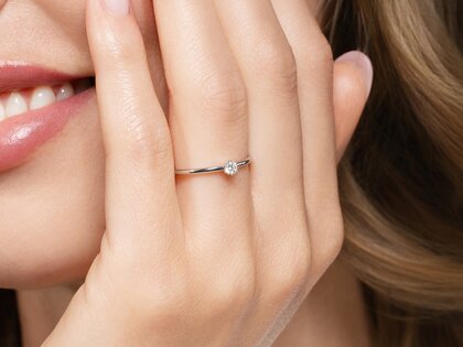 Anillo de compromiso Classic 6 en plata 925/- con diamante 0,07ct G/SI