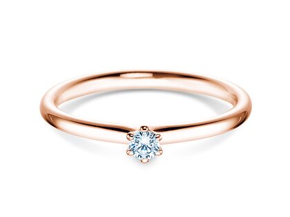 Anillo de compromiso Classic 6 en 14K oro rosa con diamante 0,07ct G/VS