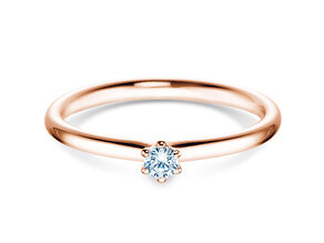 Anillo de compromiso Classic 6 en 14K oro rosa con diamante 0,07ct G/VS