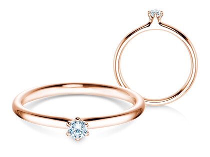 Anillo de compromiso Classic 6 en 14K oro rosa con diamante 0,07ct G/VS