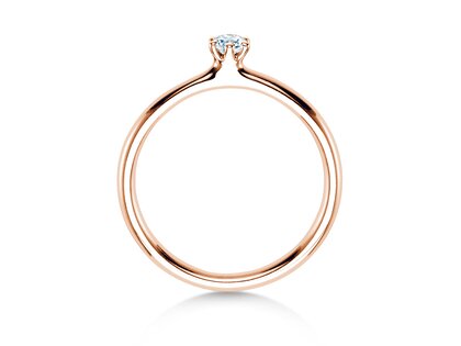 Anillo de compromiso Classic 6 en 14K oro rosa con diamante 0,07ct G/VS