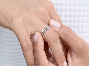 Anillo de compromiso Classic 6 en 9K oro blanco con diamante 0,15ct H/SI