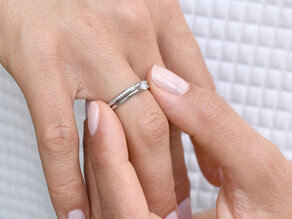 Anillo de compromiso Classic 6 en 14K oro blanco con diamante 0,20ct H/SI