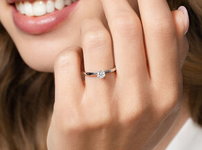 Anillo de compromiso Classic 6 en 14K oro rosa con diamante 0,25ct G/SI