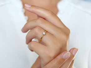 Anillo de compromiso Classic 6 en 18K oro amarillo con diamante 0,25ct D/IF