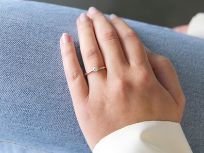 Anillo de compromiso Classic 6 en 9K oro rosa con diamante 0,25ct G/SI