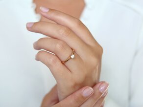 Anillo de compromiso Classic 6 en 9K oro rosa con diamante 0,25ct G/SI
