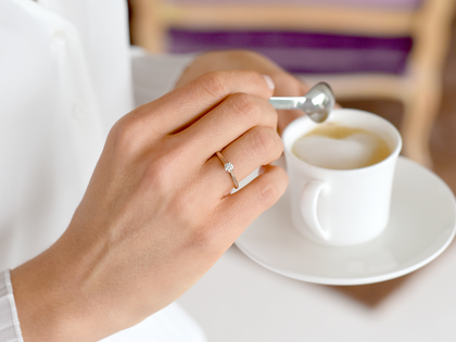 Anillo de compromiso Classic 6 en 14K oro rosa con diamante de laboratorio 0,25ct E/VS