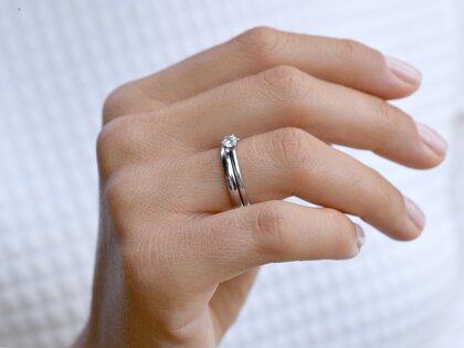 Anillo de compromiso Classic 6 en 14K oro blanco con diamante 0,25ct H/SI