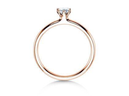 Anillo de compromiso Classic 6 en 9K oro rosa con diamante 0,25ct G/SI