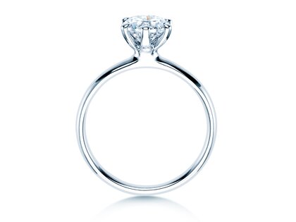 Anillo de compromiso Classic 6 en 18K oro blanco con diamante 1,00ct H/SI