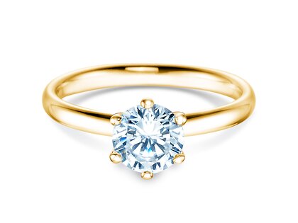 Anillo de compromiso Classic 6 en 14K oro amarillo con diamante 1,00ct G/SI