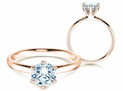 Anillo de compromiso Classic 6 en 9K oro rosa con diamante 2,50ct G/SI