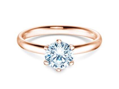 Anillo de compromiso Classic 6 en 18K oro rosa con diamante 1,00ct G/VS