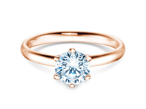 Anillo de compromiso Classic 6 en 18K oro rosa con diamante 1,00ct G/VS