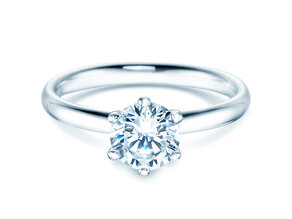 Anillo de compromiso Classic 6 en 18K oro blanco con diamante 1,00ct H/SI