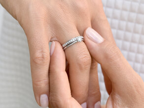 Anillo de compromiso Classic 6 en 14K oro blanco con diamante 0,30ct G/IF