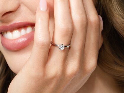 Anillo de compromiso Classic 6 en 14K oro blanco con diamante 0,40ct G/SI