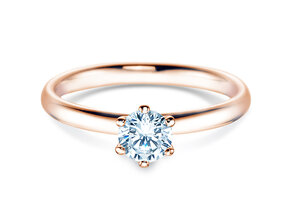 Anillo de compromiso Classic 6 en oro rosa