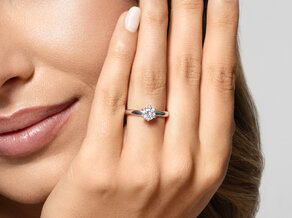 Anillo de compromiso Classic 6 en 14K oro amarillo con diamante 0,75ct G/SI