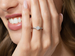 Anillo de compromiso Classic 6 en 14K oro amarillo con diamante 0,75ct H/SI