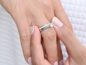 Anillo de compromiso Classic 6 en 18K oro blanco con diamante 0,75ct H/SI