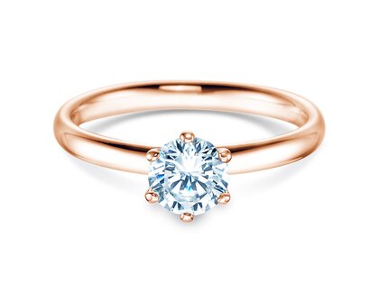 Anillo de compromiso Classic 6 en 18K oro rosa con diamante 0,75ct H/SI