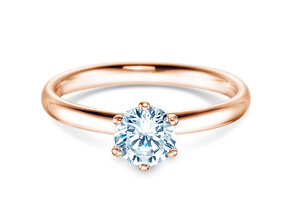 Anillo de compromiso Classic 6 en 18K oro rosa con diamante 0,75ct H/SI