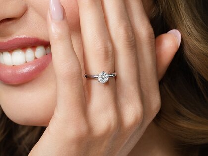 Anillo de compromiso Classic 6 en 18K oro rosa con diamante 1,00ct G/VS