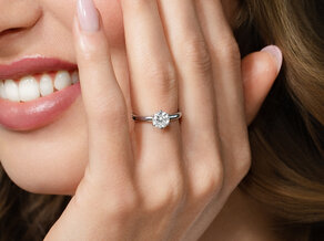 Anillo de compromiso Classic 6 en 18K oro rosa con diamante 1,00ct G/VS