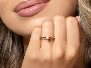 Anillo de compromiso Classic 6 en 14K oro rosa con diamante 0,15ct G/SI