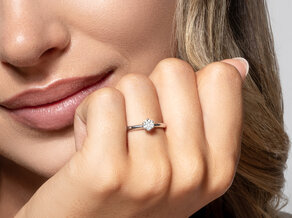 Anillo de compromiso Classic 6 en 14K oro rosa con diamante 0,25ct G/SI