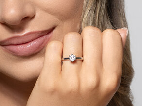 Anillo de compromiso Classic 6 en 18K oro blanco con diamante 0,50ct D/IF