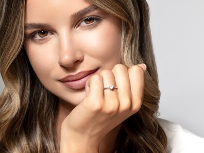Anillo de compromiso Classic 6 en 9K oro rosa con diamante 0,25ct G/SI