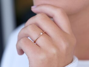 Anillo de compromiso Classic 6 en 14K oro rosa con diamante 0,05ct G/IF
