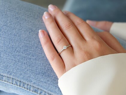 Anillo de compromiso Classic 6 en 14K oro blanco con diamante 0,20ct H/SI