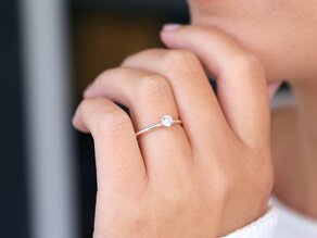 Anillo de compromiso Classic 6 en 14K oro blanco con diamante 0,30ct G/IF