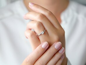 Anillo de compromiso Classic 6 en 14K oro blanco con diamante 0,40ct G/SI